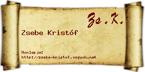Zsebe Kristóf névjegykártya