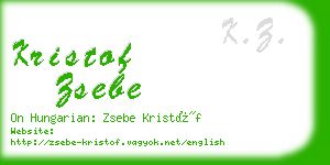 kristof zsebe business card